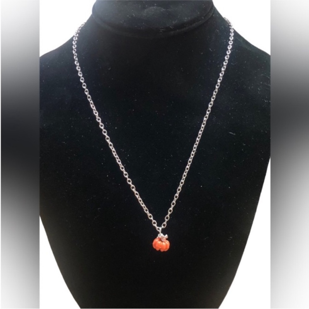 UNBRANDED Orange Petite Autumn Mini PUMPKIN Statement Necklace